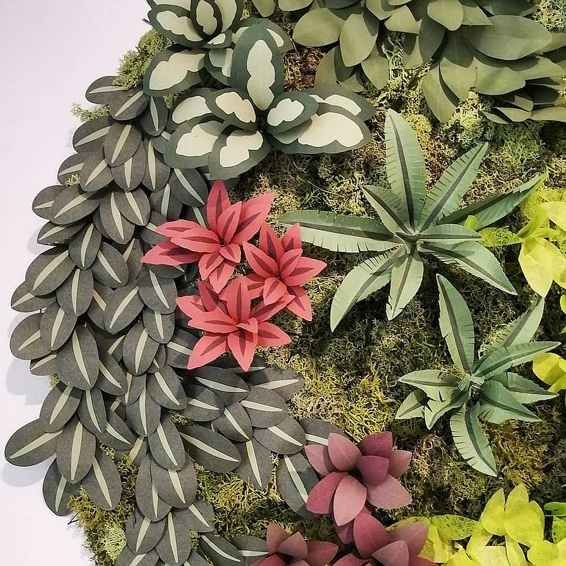Circular paper wall garden 2