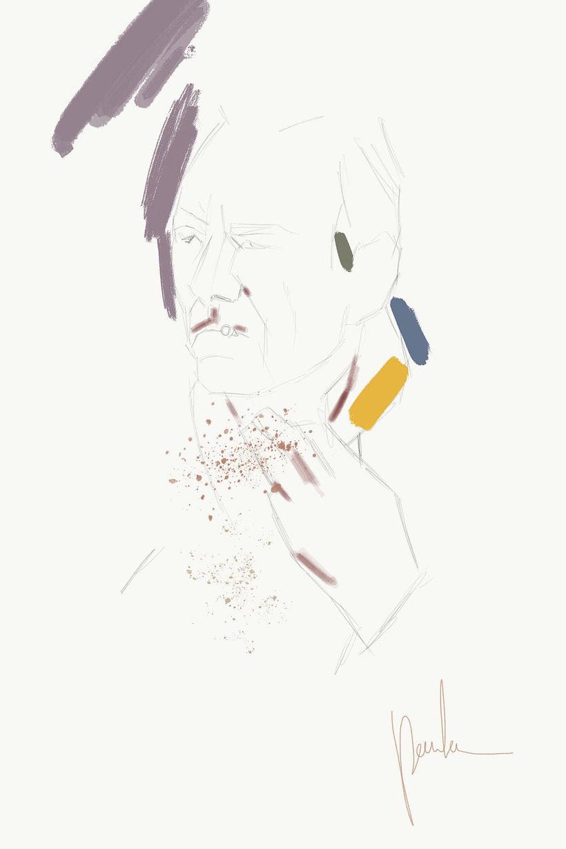 Ilustración experimental de un momento captado en el tiempo - Ilustración tradicional