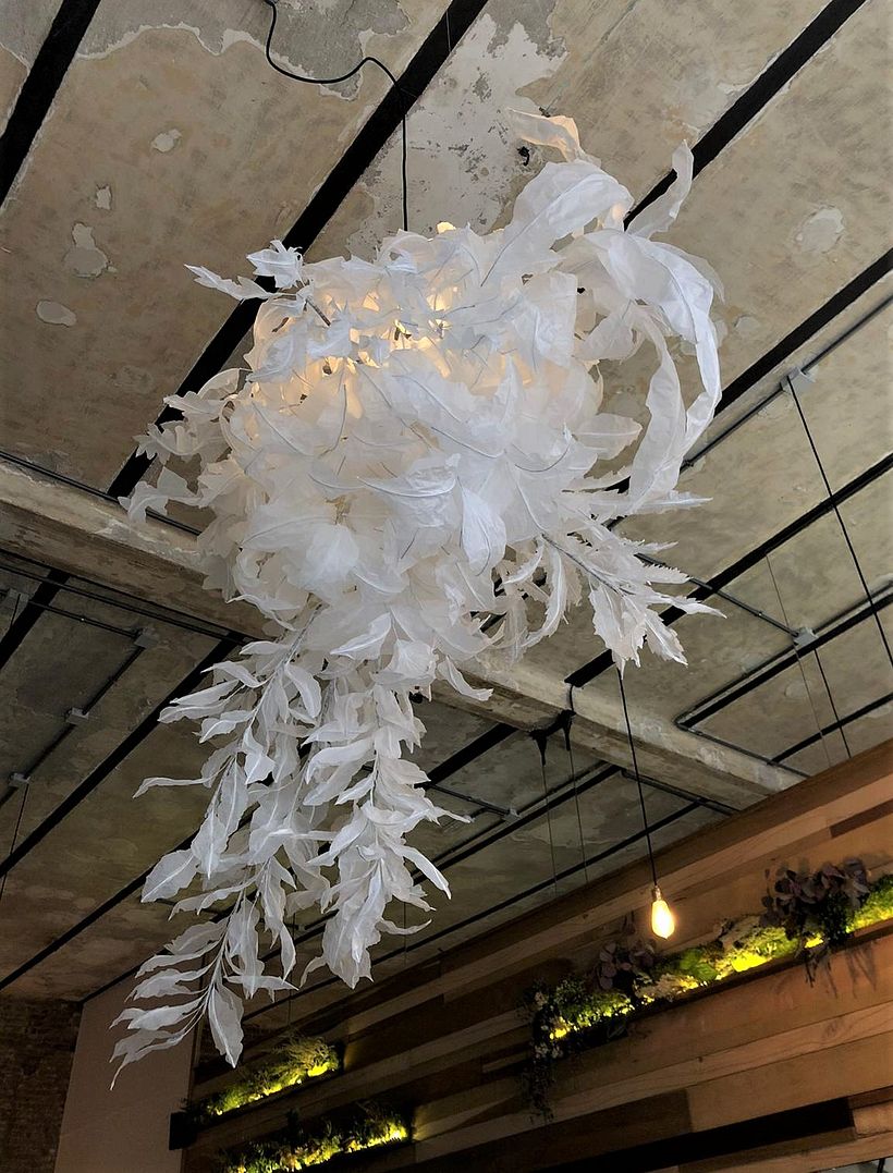 "Winter": Paper and wire sculptural installation 2