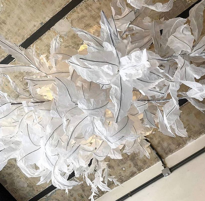"Winter": Paper and wire sculptural installation 3