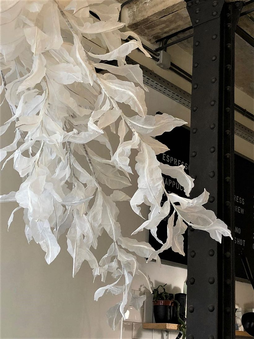 "Winter": Paper and wire sculptural installation 5