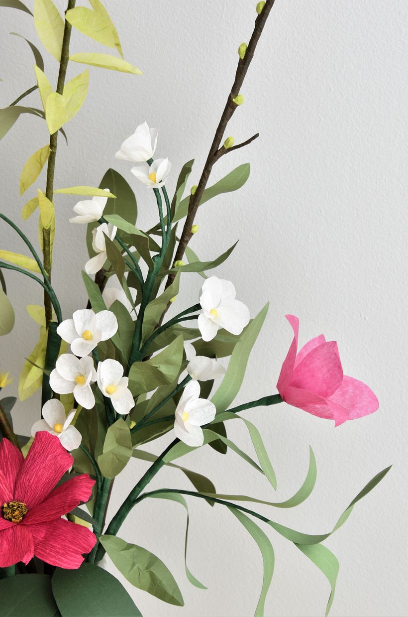 Arreglo de flores de papel 3