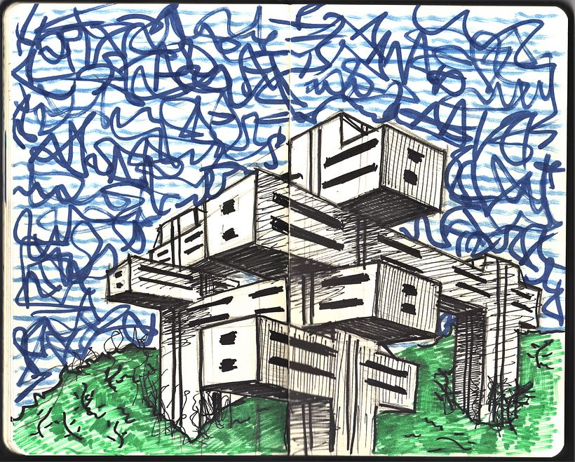 Former Georgian ministry of highways building, Soviet modernism.