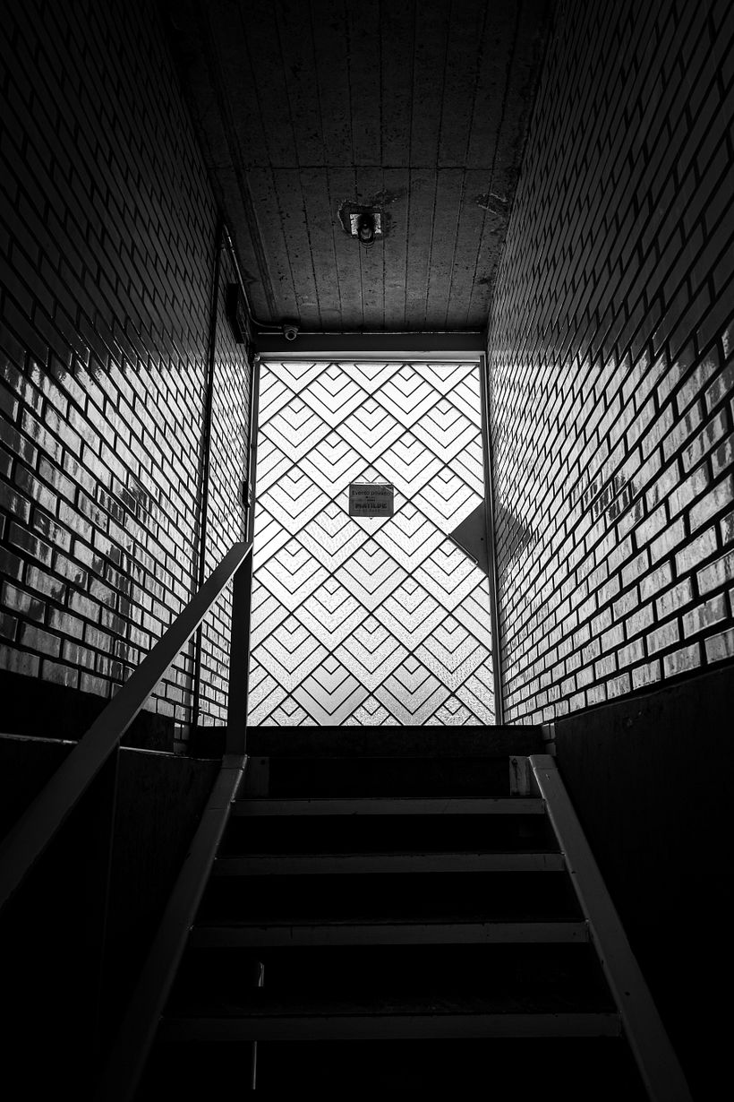Foto seleccionada para ampliación, detalle de la escalera que lleva al Roof Top.