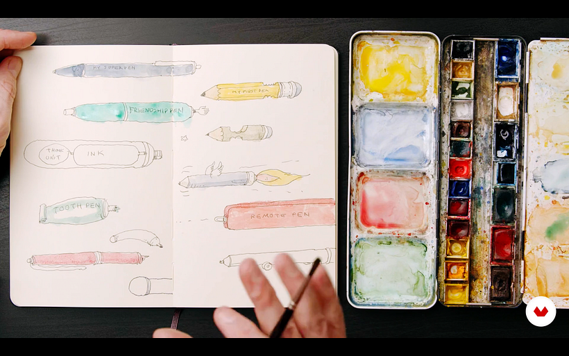 Adding Watercolor to Your Sketchbook Drawings 6