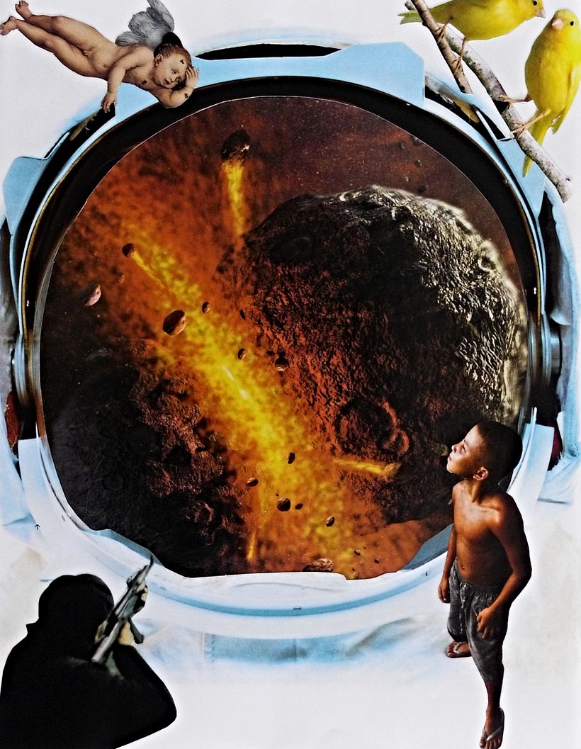 Who is next? - Analog collage on paper 19,5cmx25,3cm