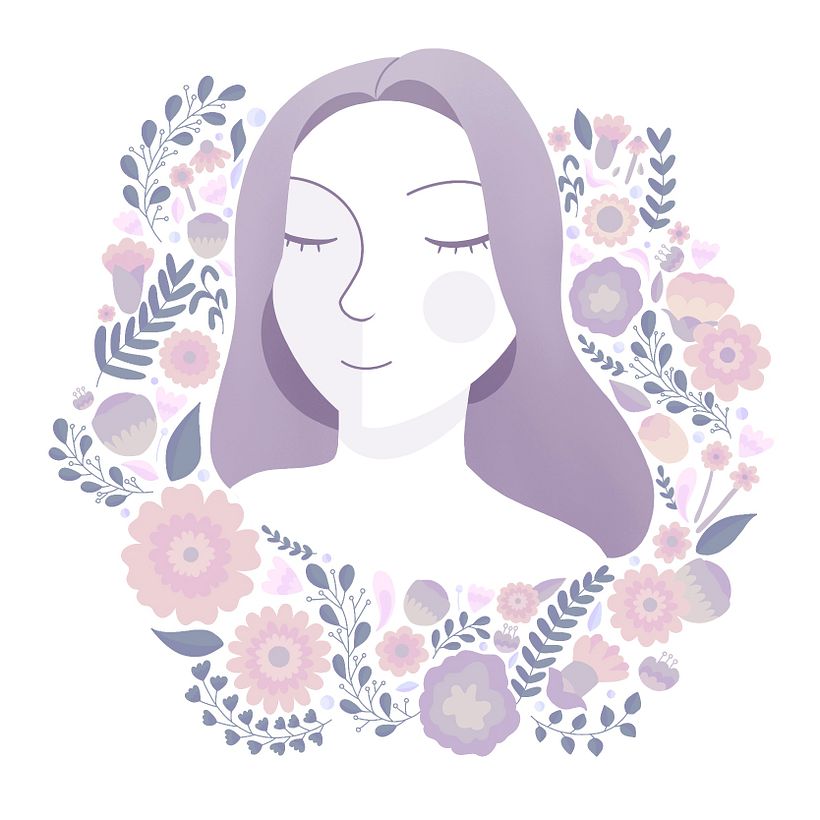 Mi Proyecto del curso: Retrato ilustrado con elementos botánicos -1