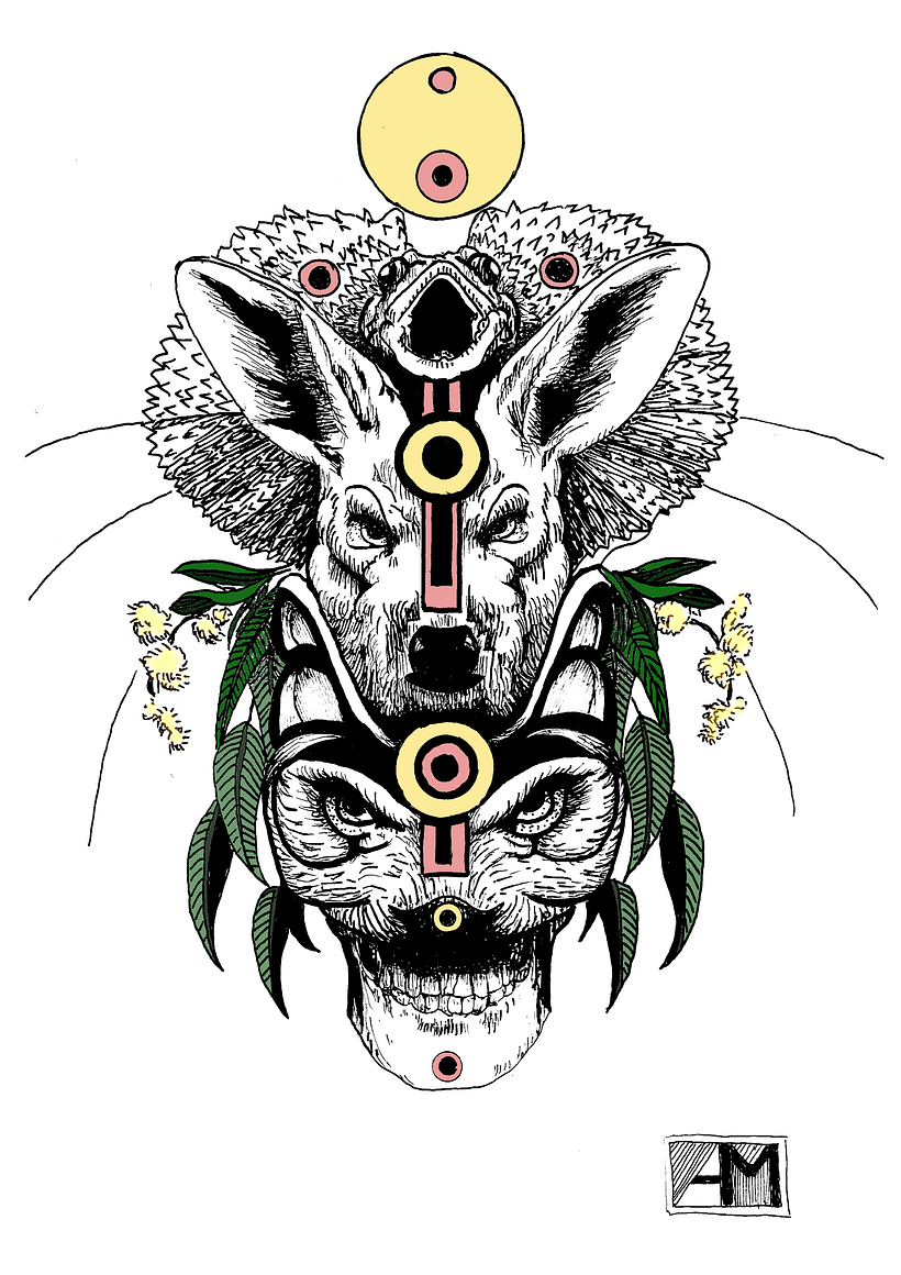 Here is my project. I use Australian animals and plants for my Totem. Being from Australia.