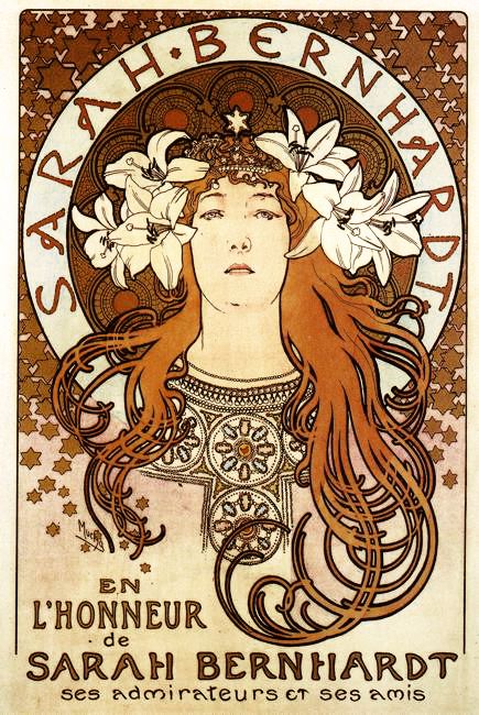"Sarah Bernhardt", Alphonse Mucha (1896)