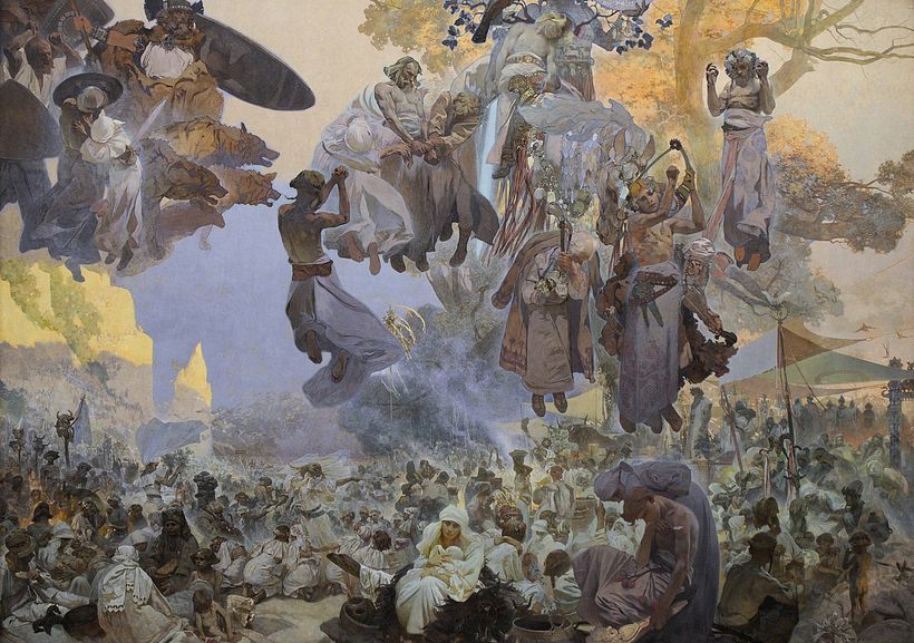 La celebración de Svantovit, Alphonse Mucha (1912)