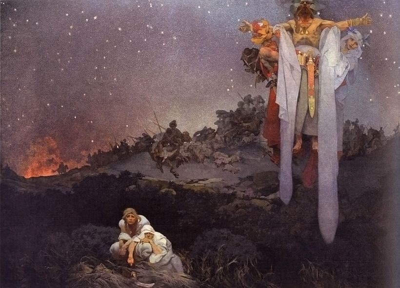 Eslavos en su tierra natal, Alphonse Mucha (1912)