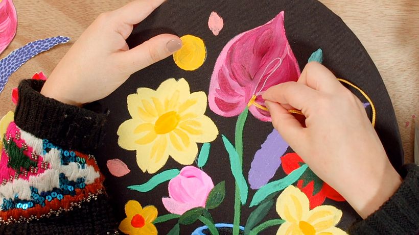 Tutorial Ilustración: cómo añadir detalles bordados a tus cuadros 6