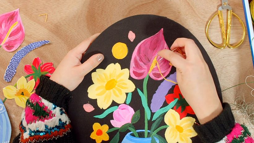 Illustration Tutorial: How to Add Embroidered Details to Your Paintings 5