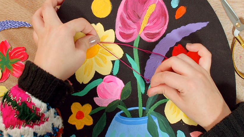 Illustration Tutorial: How to Add Embroidered Details to Your Paintings 7