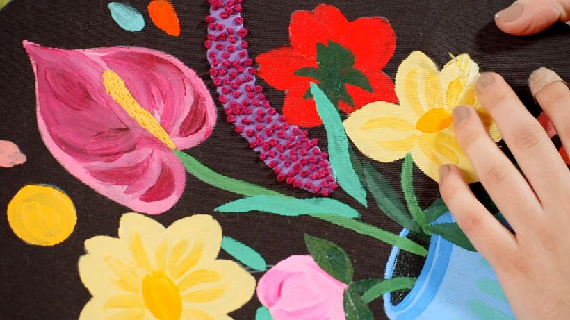 Illustration Tutorial: How to Add Embroidered Details to Your Paintings 9