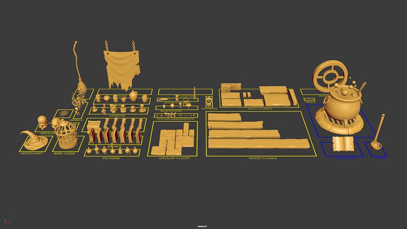 librería de assets/props incluida en el curso