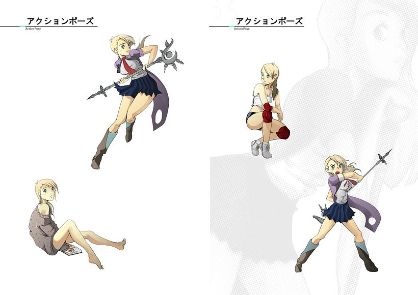 Fourth Page: Character in action poses.