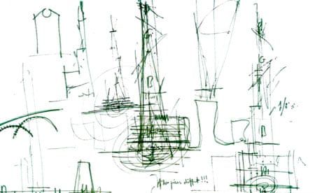 Renzo Piano’s original sketch for the shard 2000
