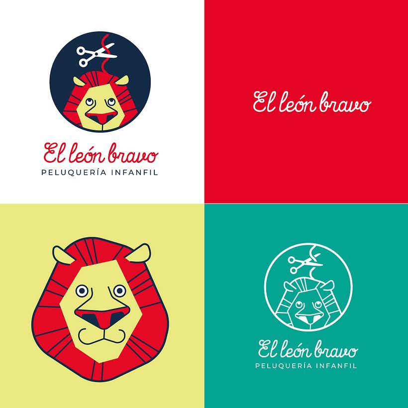El león bravo. Diseño de identidad para peluquería infantil 1