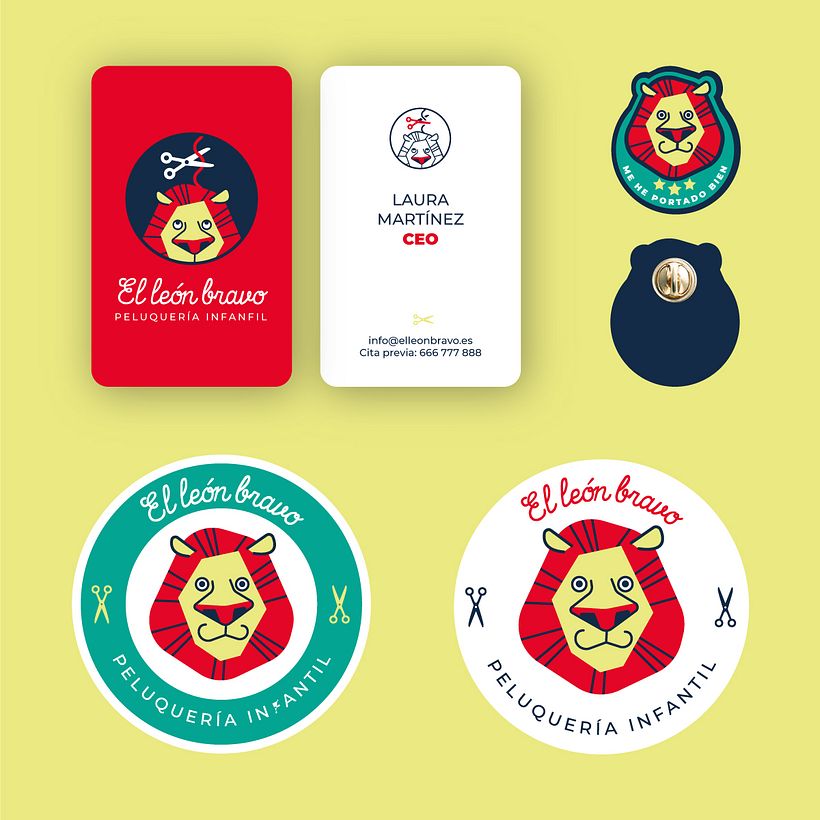 El león bravo. Diseño de identidad para peluquería infantil 2