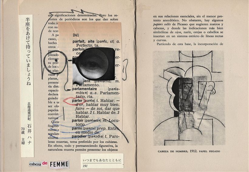 Autoretrato sobre el tema de las lenguas que tengo en mi cabeza. 