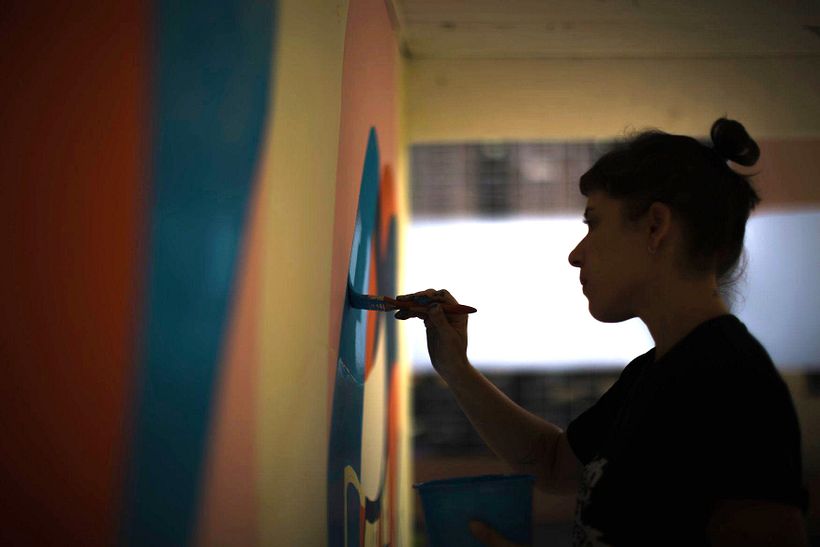 Mural RESPEITO pintado em Escola Municipal de Curitiba com a ajuda das crianças 2