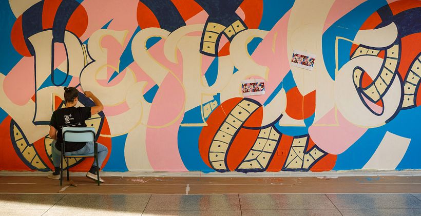 Mural RESPEITO pintado em Escola Municipal de Curitiba com a ajuda das crianças 5