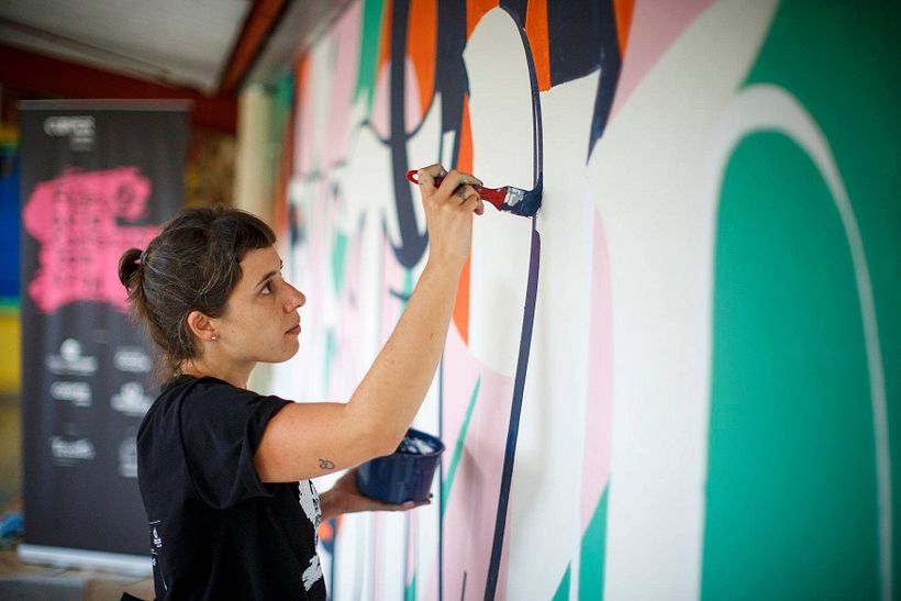 Mural COLETIVIDADE pintado em Escola Municipal de Curitiba com a ajuda das crianças 4