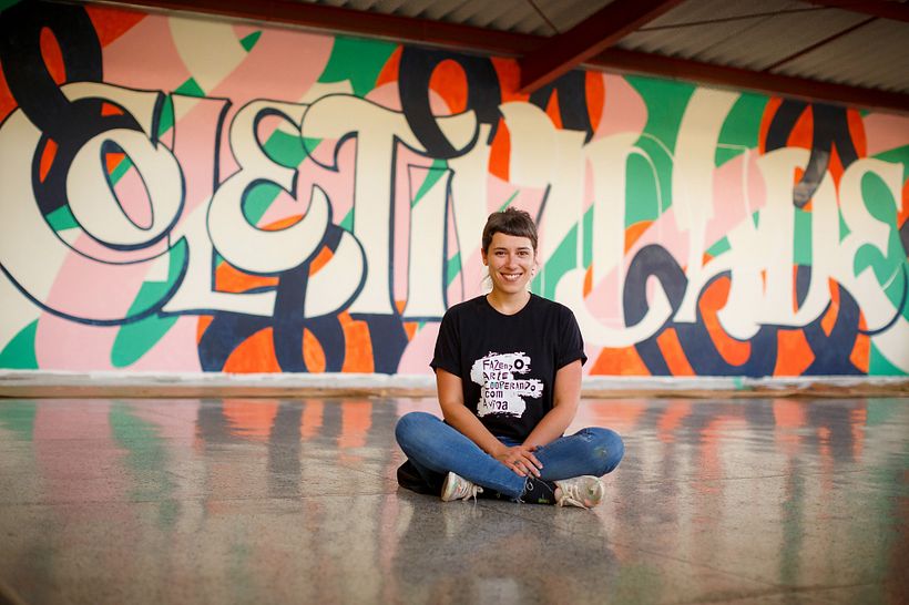 Mural COLETIVIDADE pintado em Escola Municipal de Curitiba com a ajuda das crianças 7