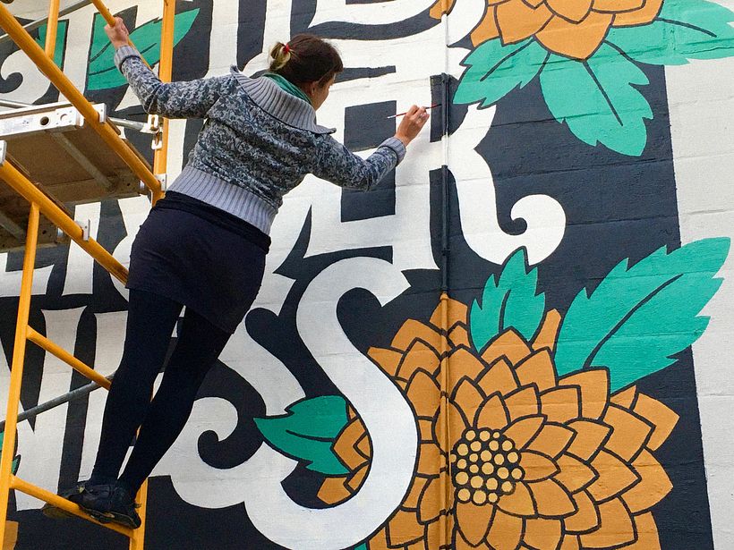 Mural TRY A LITTLE TENDERNESS pintado com meu amigo Jackson Alves <3 2