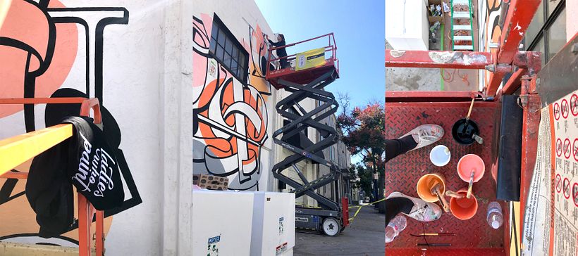 Mural SAUDADE pintado no festival Ladies Who Paint 4
