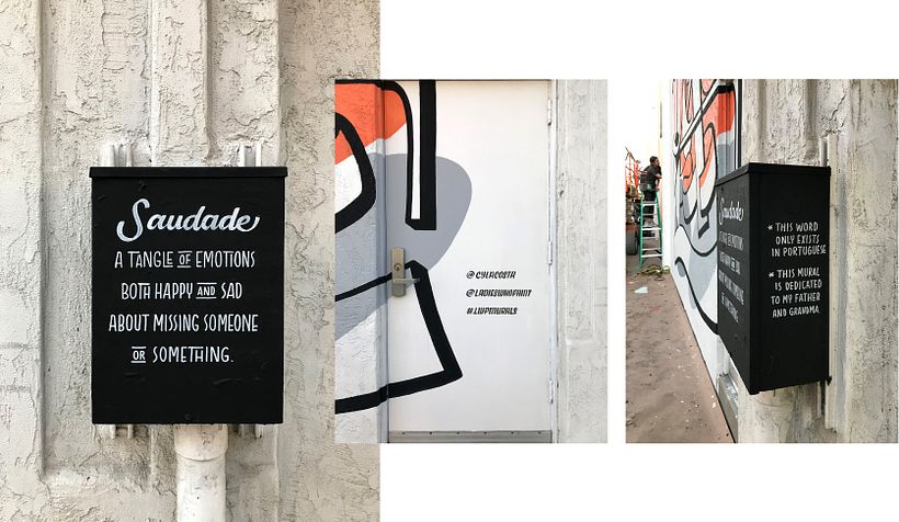 Mural SAUDADE pintado no festival Ladies Who Paint 1