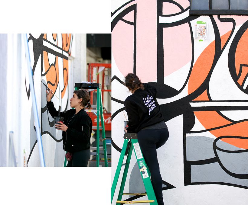 Mural SAUDADE pintado no festival Ladies Who Paint 6