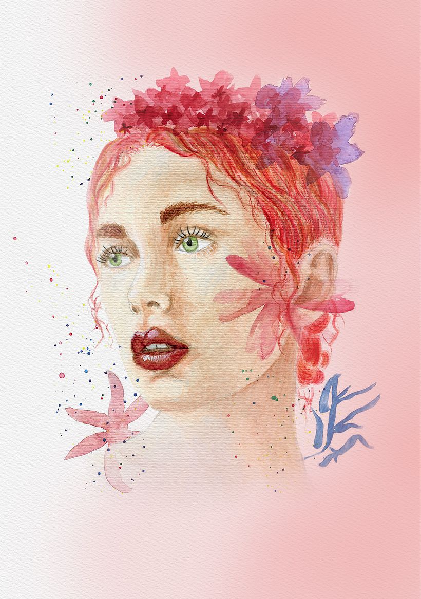 Mi Proyecto del curso: Retrato ilustrado en acuarela 0