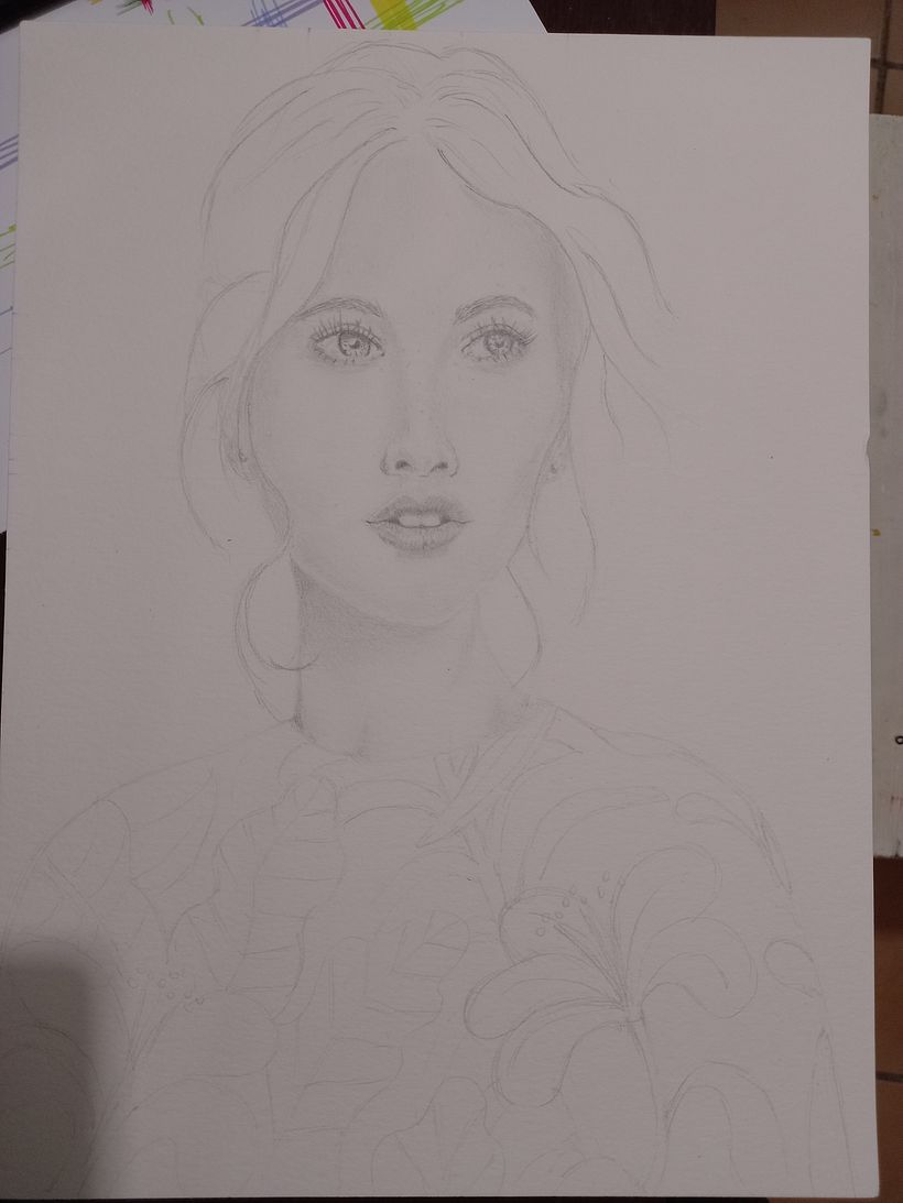 Mi Proyecto del curso: Retrato con lápiz, técnicas de color y Photoshop 6