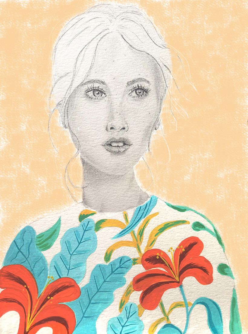 Mi Proyecto del curso: Retrato con lápiz, técnicas de color y Photoshop 10