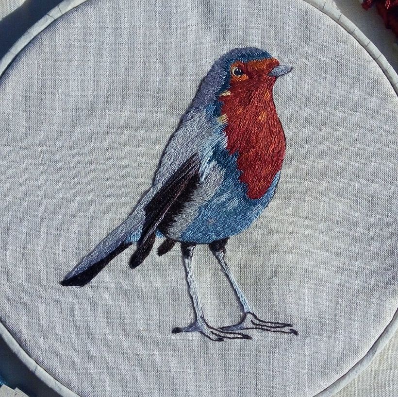 Mi Proyecto del curso: Pintar con hilo: técnicas de ilustración textil 1