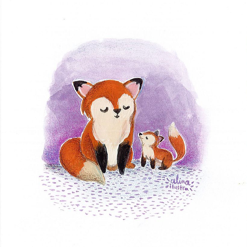 Family - Gouache painting -1