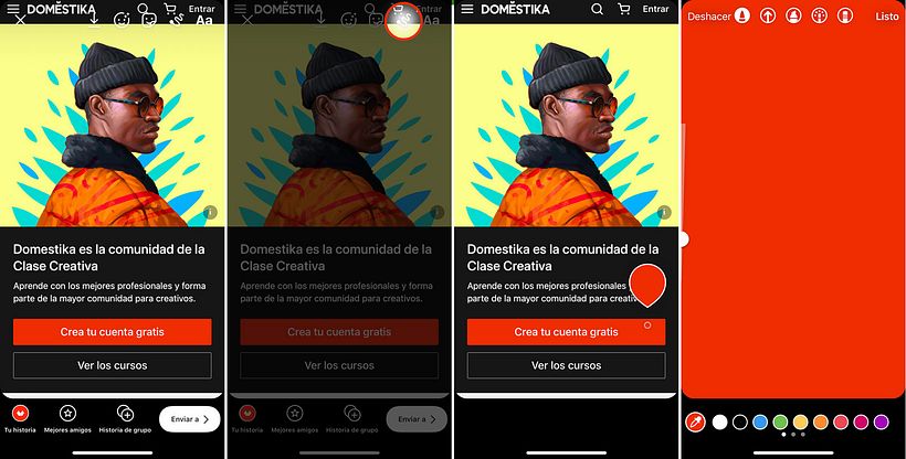 Create a solid background color in Instagram Stories
