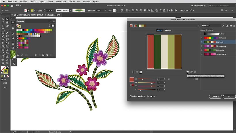 Las barras de color permiten modificar los colores a tu gusto