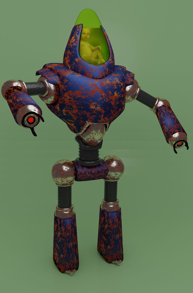 Fusión del protectron (Fallout) y BB-28 (Death stranding).