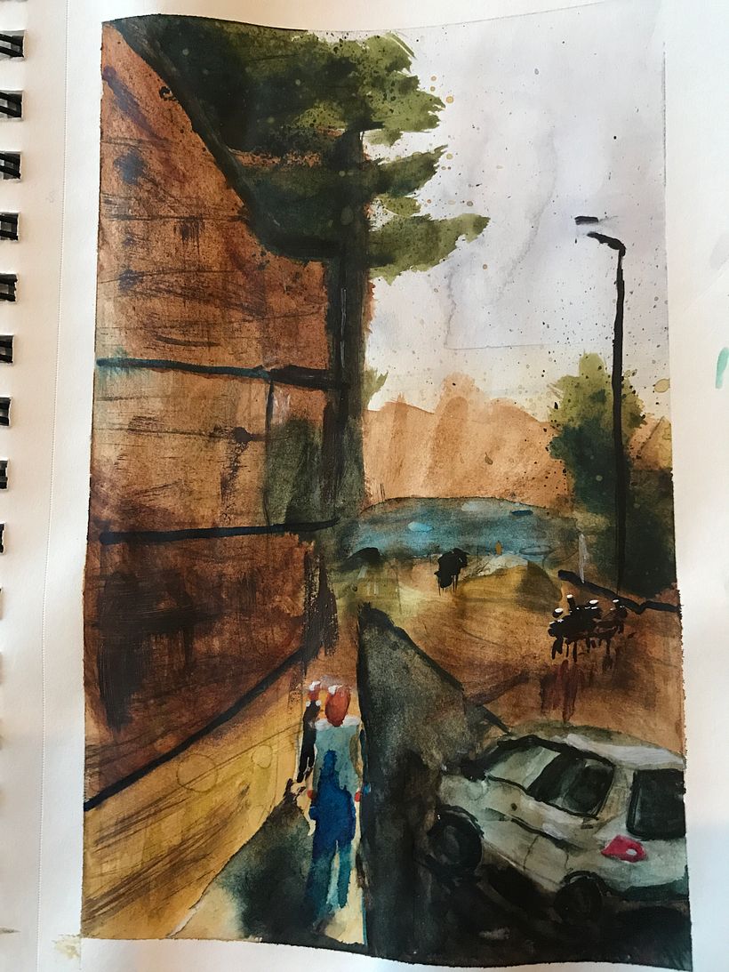 First ever time to use watercolors. I didn’t have a proper brush or the right paper, but learned a lot & enjoyed the process