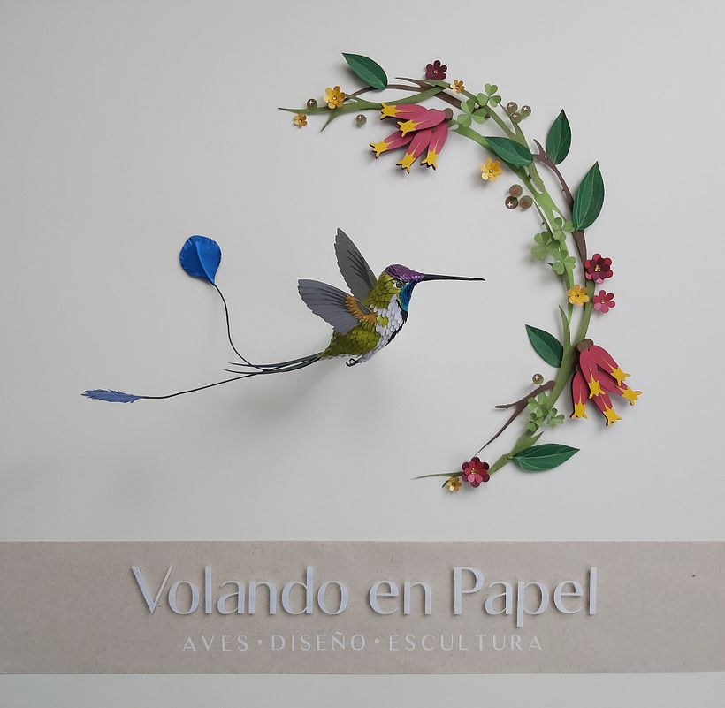 Mi Proyecto del curso, Técnicas avanzadas de papercraft: Colibrí cola de Espátula. 1