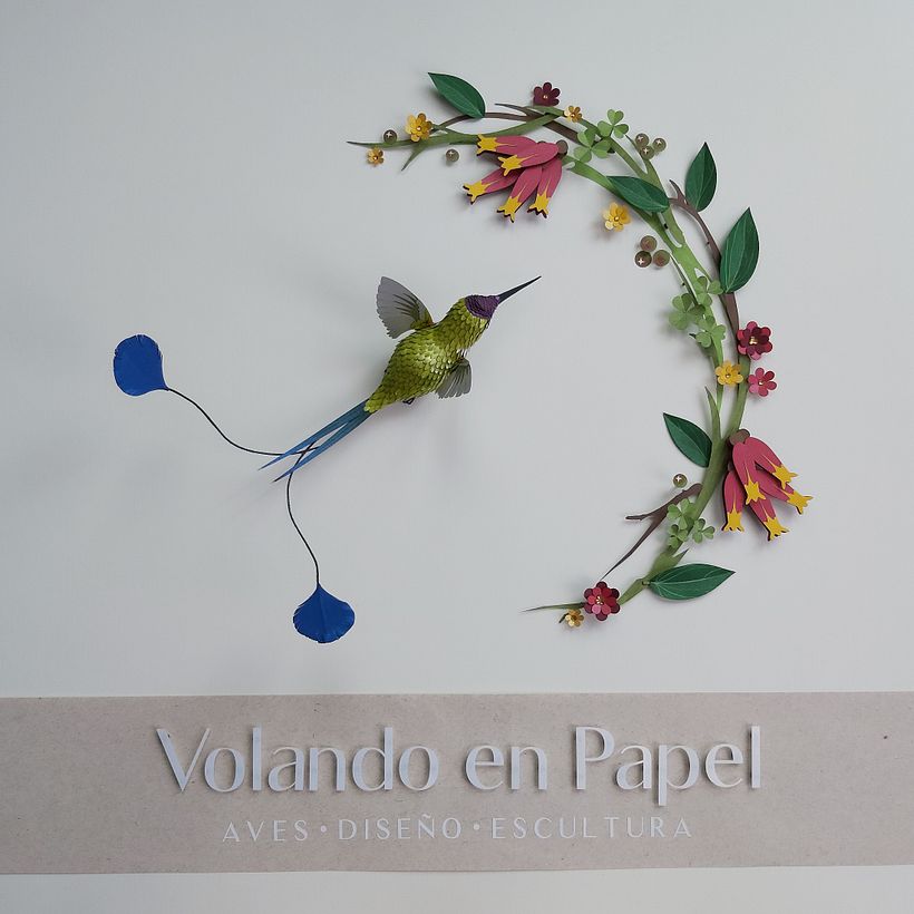 Mi Proyecto del curso, Técnicas avanzadas de papercraft: Colibrí cola de Espátula. 4
