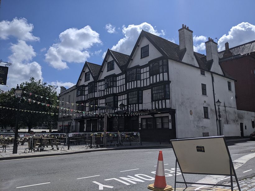 View of the pub from my sketching position