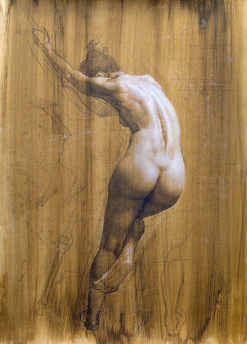 graphite & chalk on prepared paper, 65 x 50cm
