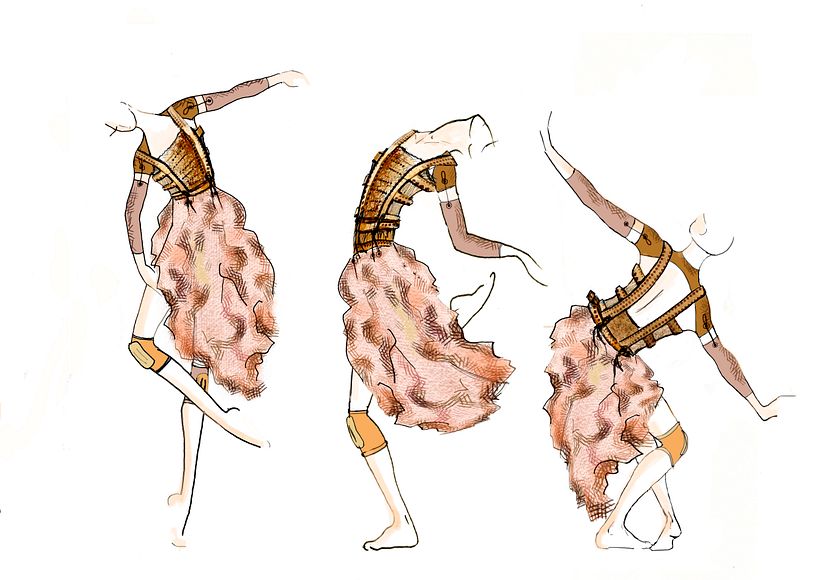 Con mangas y rodilleras