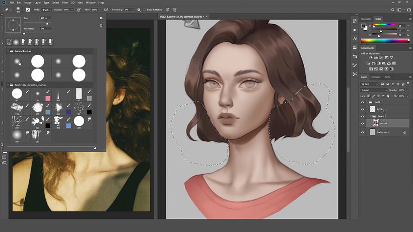 Photoshop Tutorial: Rendering Hair and Eyes 3