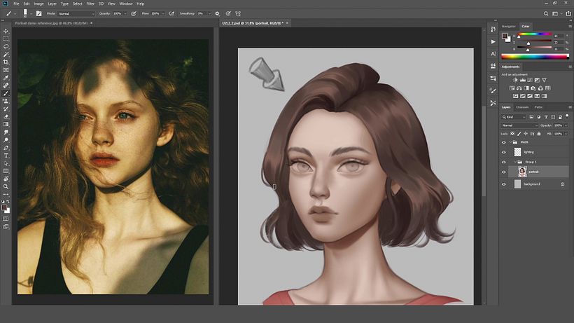Photoshop Tutorial: Rendering Hair and Eyes 16