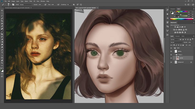 Photoshop Tutorial: Rendering Hair and Eyes 21